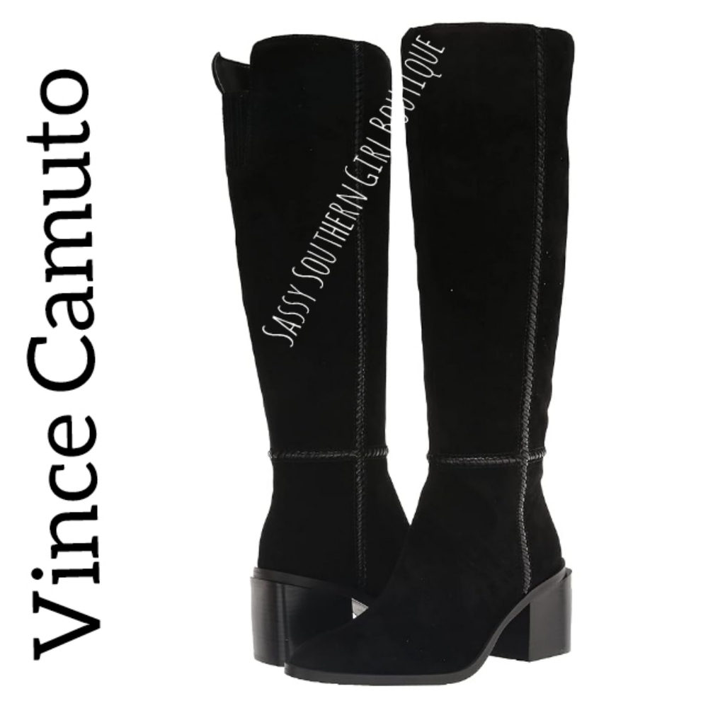 🆕⭐ Vince Camuto black suede leather tall boots